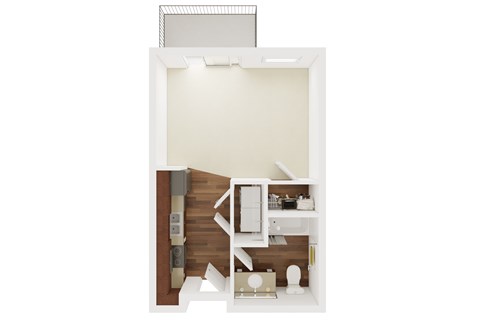 Floor plan for studio, 1 bath, 434 sqft